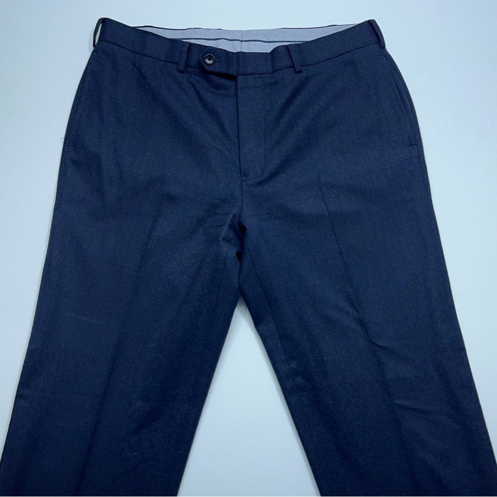 Brooks Brothers Wool Dress Pants Mens Size 36x31 Blue Flannel Fitzgerald Fit